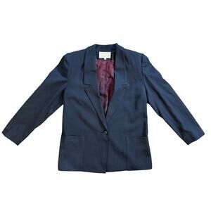 Vintage Michele Jacket Union Made (ILGWU) Women's Navy Blue Wool Blazer
